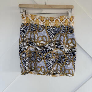 Skort Obsession Women's Medium Skirt Chain Animal Print 90's NWT